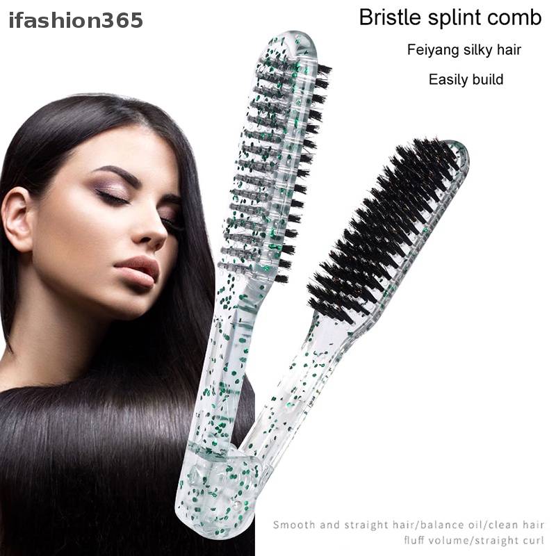 Lược Đôi Chải Thẳng Tóc Hình Chữ V Chuyên Nghiệp ifashion365