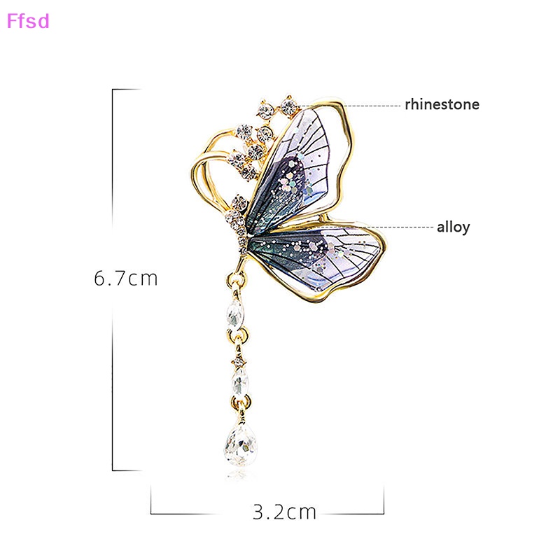 {Ffsd} Trâm Cài Áo Tua Rua Hình Bướm Trong Suốt Đính Đá Nhẹ Nhàng Dễ Phối Đồ Cho Quần Áo Corsage * Hàng Bán Chạy