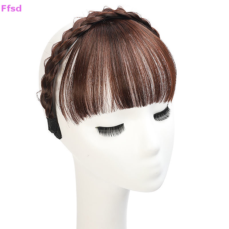 {Ffsd} Băng Đô Bện Tóc Mái Giả Bằng Sợi Tổng Hợp Dành Cho Nữ * Hàng Bán Chạy