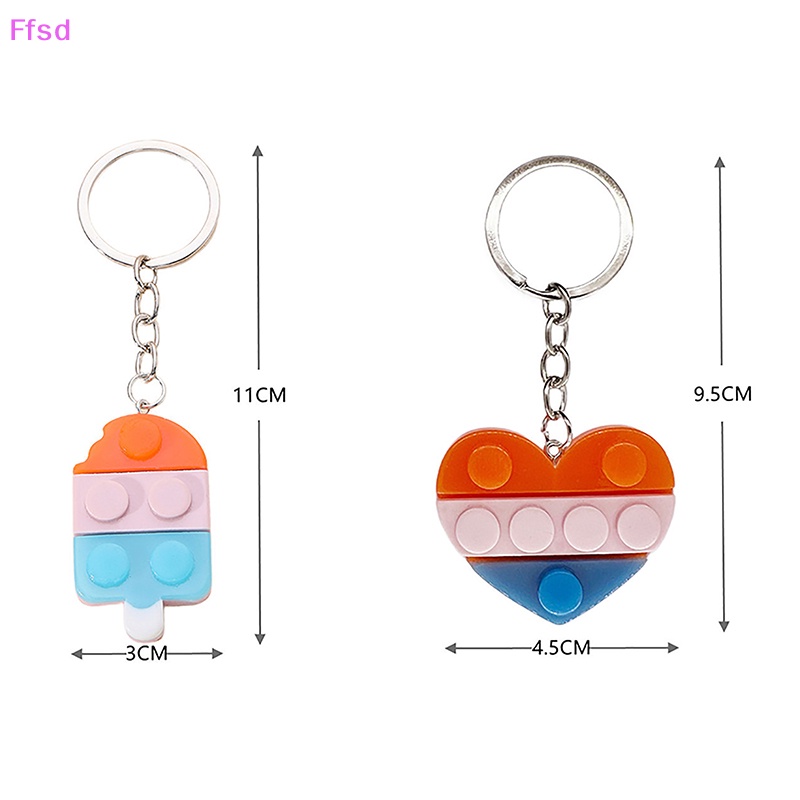 1 Móc Khóa Hình Cây Kem / Trái Tim Xinh Xắn Cho Cặp Đôi