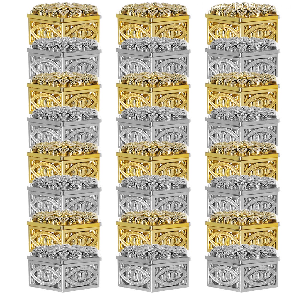 Set 24 Túi Nhựa Đựng Kẹo 6X6X3CM Trang Trí Tiệc Cưới