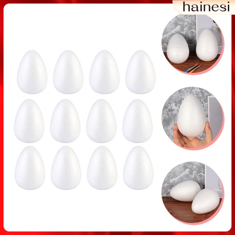Set 12 Khối Xốp Hình Trứng Phục Sinh Màu Trắng Dùng Để Trang Trí
