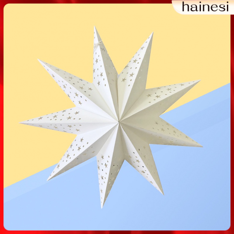Set 2 Đèn Lồng Giấy Hình Ngôi Sao Chín Cánh Trang Trí Giáng Sinh