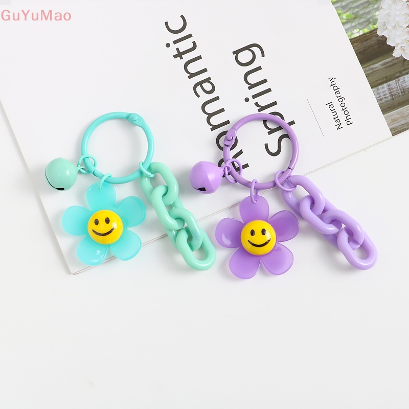 1 Móc Khóa Acrylic Hình Hoa Hướng Dương Cười Nhiều Màu Dễ Thương