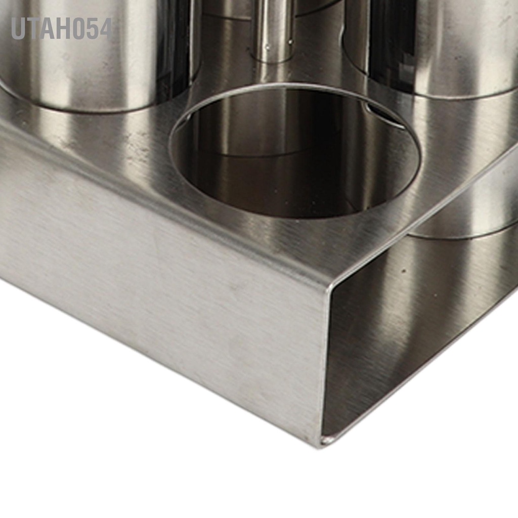 Utah054 Dầu Muối Cruet Set 304 Thép Không Gỉ Giấm Chai Pepper Shaker với Đế cho Nhà Bếp Hàng