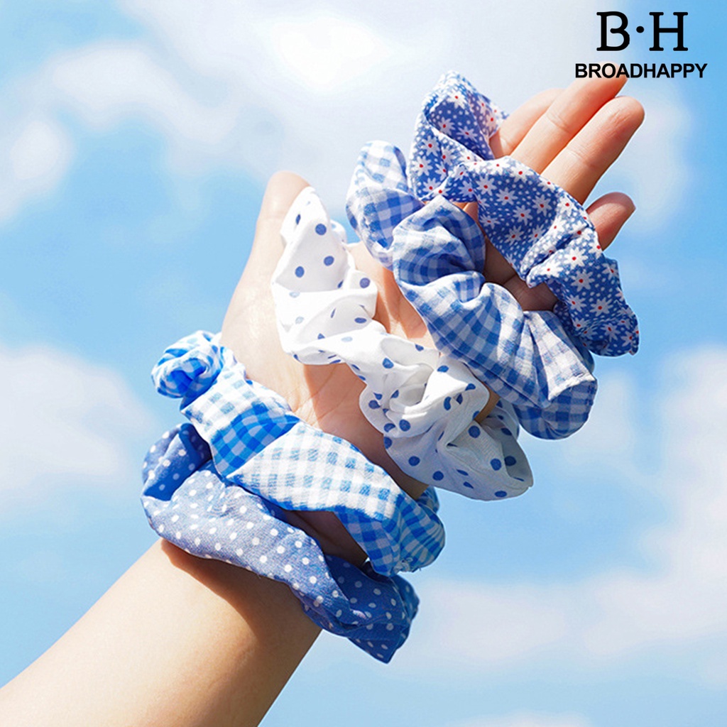 Dây Buộc Tóc bo.3 Co Giãn Chống Rơi Màu Xanh Dương