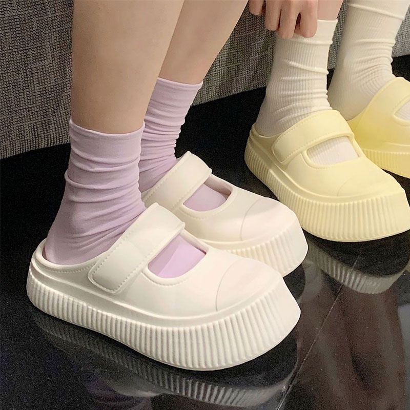 Oeteo Dép Bít Mũi Đế Dày Thời Trang Đi Biển Cho Nữ