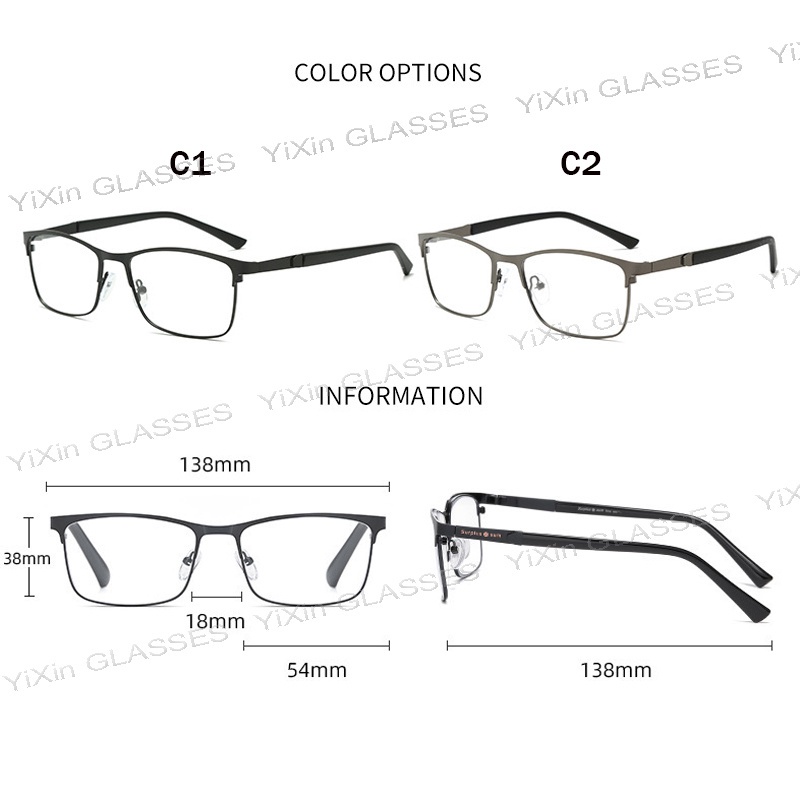 Kính Mát 2 Trong 1 Gọng Kim Loại Chống Bức Xạ Ánh Sáng Xanh Chất Lượng Cao Cho Nam