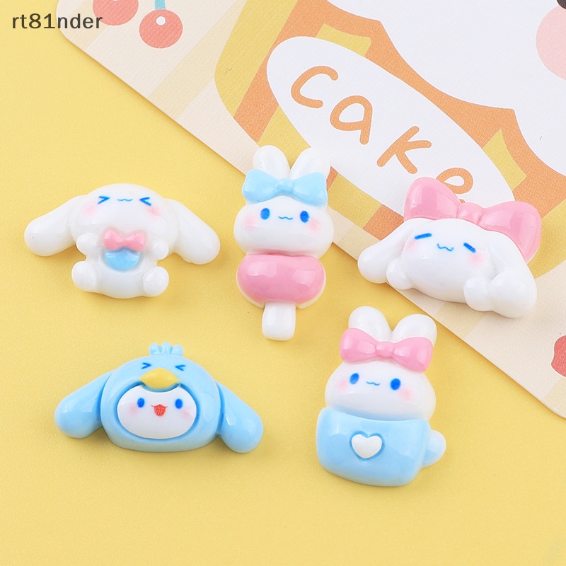 Rt Set 10 Phụ Kiện Kẹp Tóc / Điện Thoại Hình Chú Chó Trắng Lấp Lánh DIY