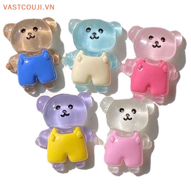 Bộ 5 Tượng Gấu Nhỏ Dạ Quang Trang Trí Nội Thất