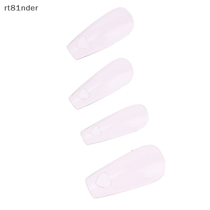 Bộ 120 Móng Tay Giả Họa Tiết Trái Tim Rỗng Bằng Acrylic Che Phủ Toàn Diện