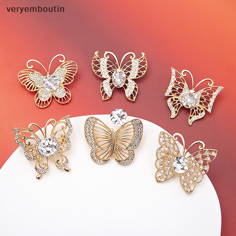 Trâm Cài Áo Hình Bướm Bằng Hợp Kim Đính Đá Thời Trang Dễ Phối Đồ