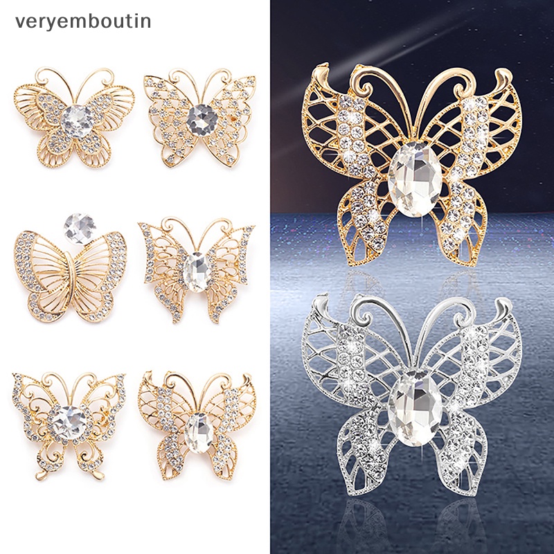 Trâm Cài Áo Hình Bướm Bằng Hợp Kim Đính Đá Thời Trang Dễ Phối Đồ