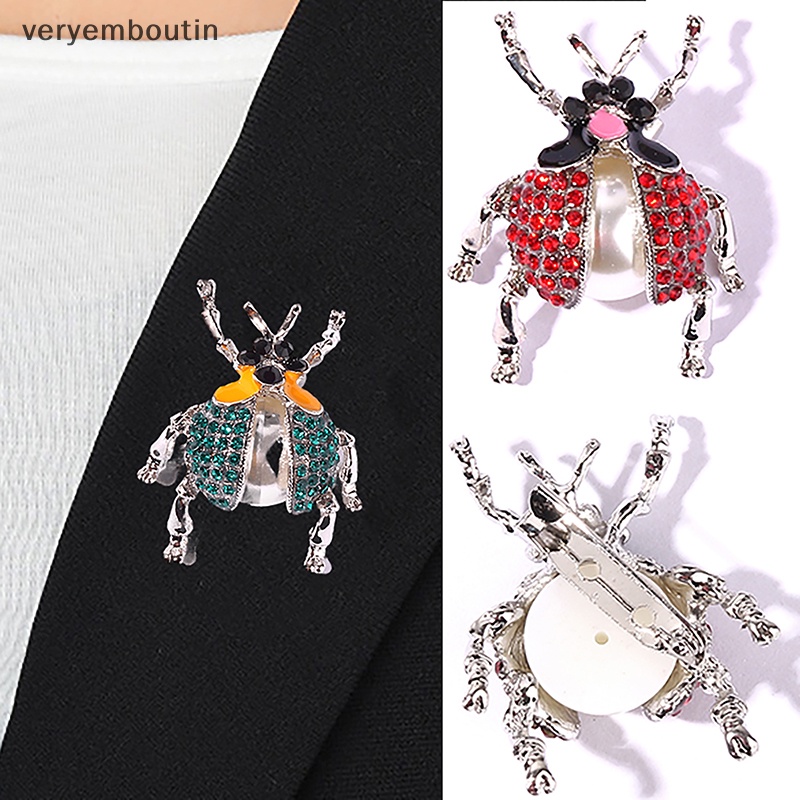 Ghim Cài Áo Hình Bọ Cánh Cứng Đính Đá Phong Cách Vintage Thời Trang Cho Nữ