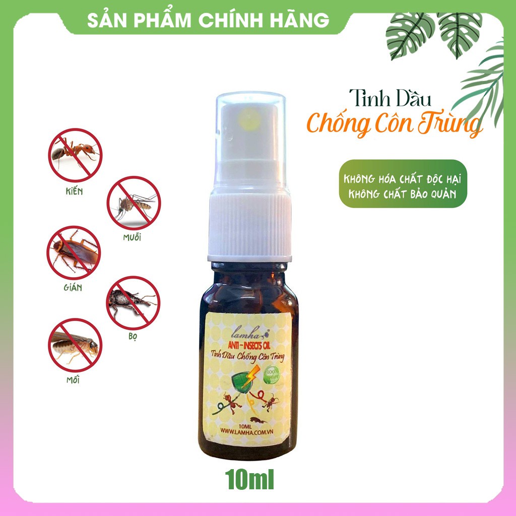 Tinh Dầu Chống Côn Trùng ANTI-INSECTS OIL Lamha - Chai 10ml - Xua Đuổi Kiến Ba Khoang, Muỗi, Kiến, Gián