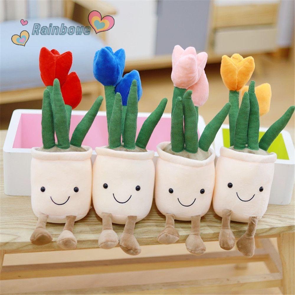 Cây Nhồi Bông Trang Trí Màu Sắc Cầu Vồng Xinh Xắn 33cm