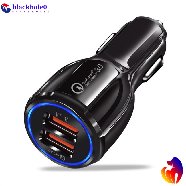 Cục Sạc Nhanh Qc3.0 Kép Usb Kép Bằng Hợp Kim Nhôm Thông Minh Cho Xe Hơi