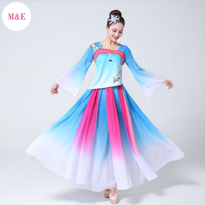 Trang Phục Múa Quạt Dáng Dài Phong Cách Trung Hoa Cổ Điển Mới 2023