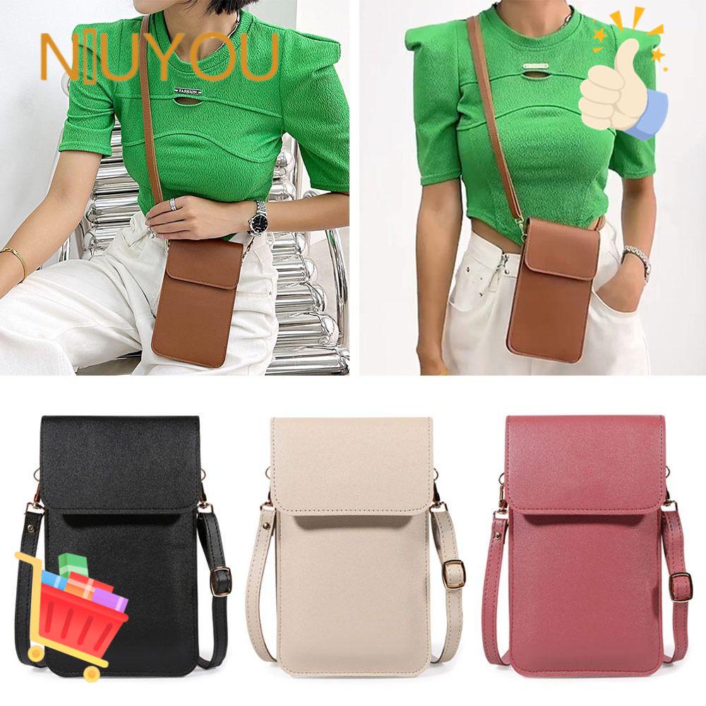 Túi Da PU Đeo Vai Đựng Điện Thoại Có Thể Chạm Màn Hình Cảm Ứng Cho Nữ