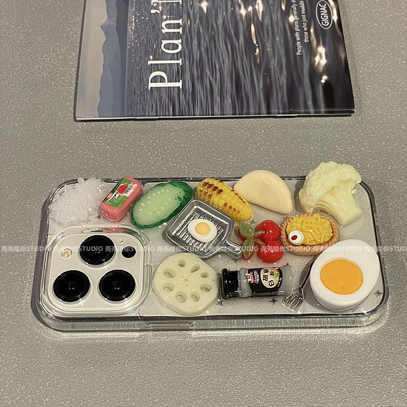 Ốp Điện Thoại Chống Rơi Hình Thức Ăn Ba Chiều Cho Apple 14promax Iphone13 11 14pro 13pro 14