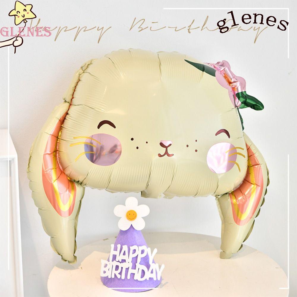 Set 5 Bong Bóng Lá Nhôm Hình Thỏ Hoạt Hình Nhiều Màu Trang Trí Tiệc