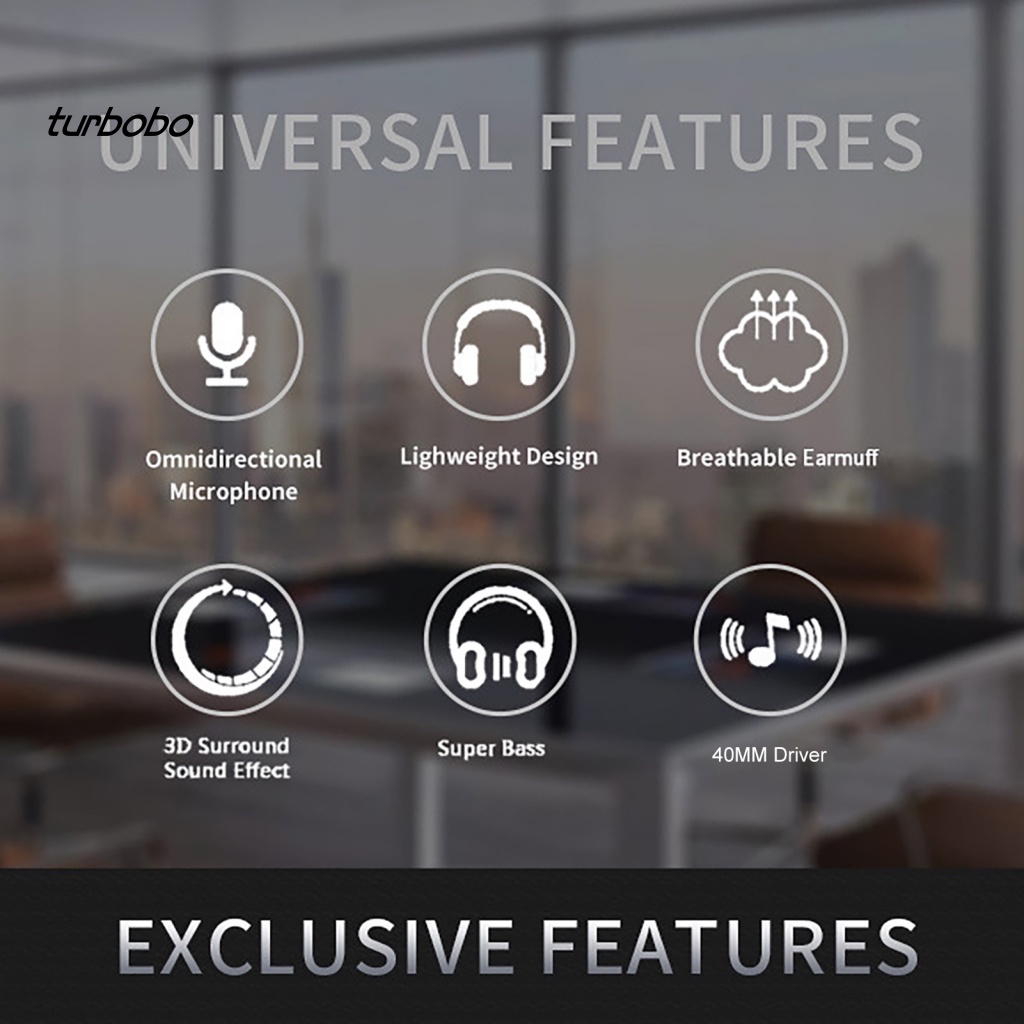 Tai Nghe Điện Thoại Di Động Turbobobo SY440 Giảm Tiếng Ồn Thoáng Khí Cổng USB 3.5mm Kèm MIC Cho Tài Xế / Văn Phòng /