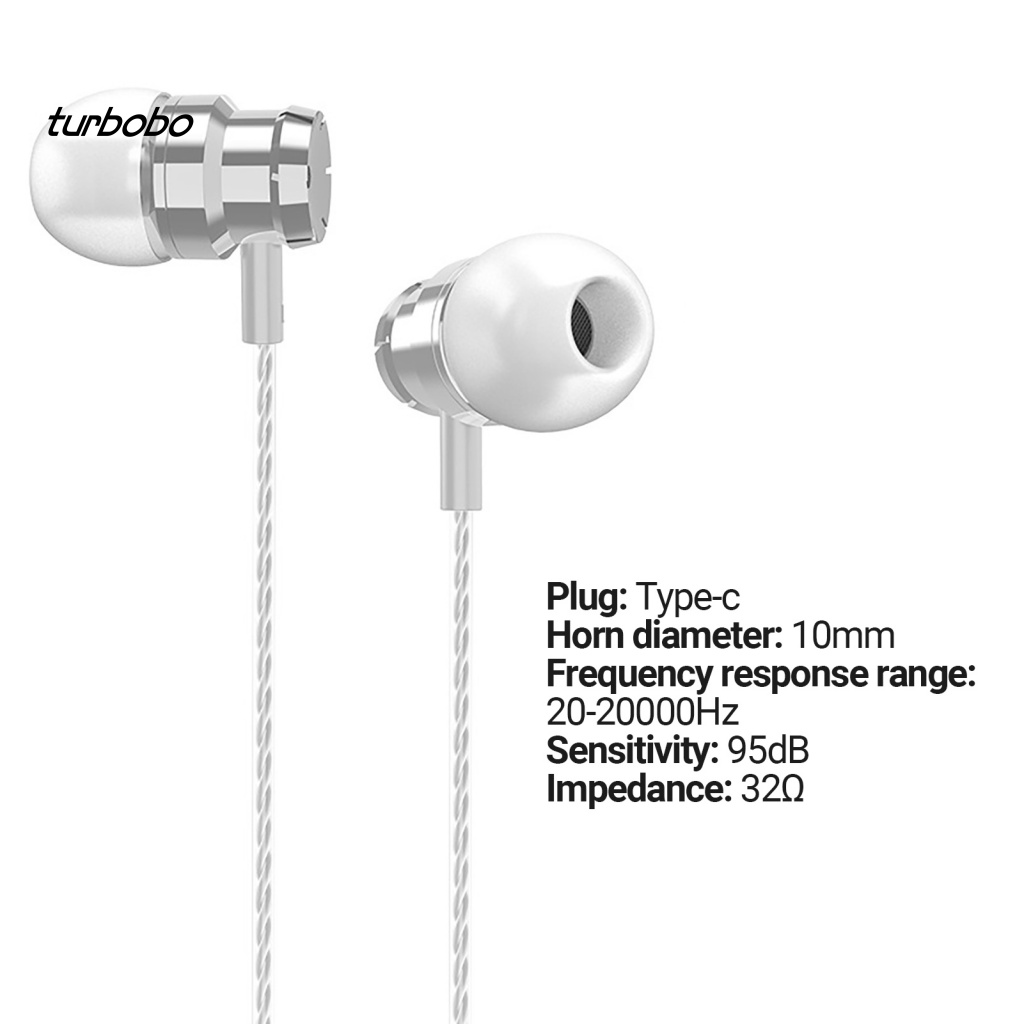 Tai Nghe Nhét Tai Chống Ồn Có Dây Tích Hợp Mic Loại C Dành Cho Điện Thoại Di Động