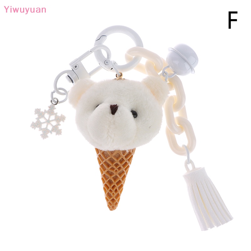 < Yiwuyuan > Móc Chìa Khóa Hình Thỏ / Gấu Nhồi Bông Hoạt Hình Dễ Thương Trang Trí Ba Lô / Ô Tô