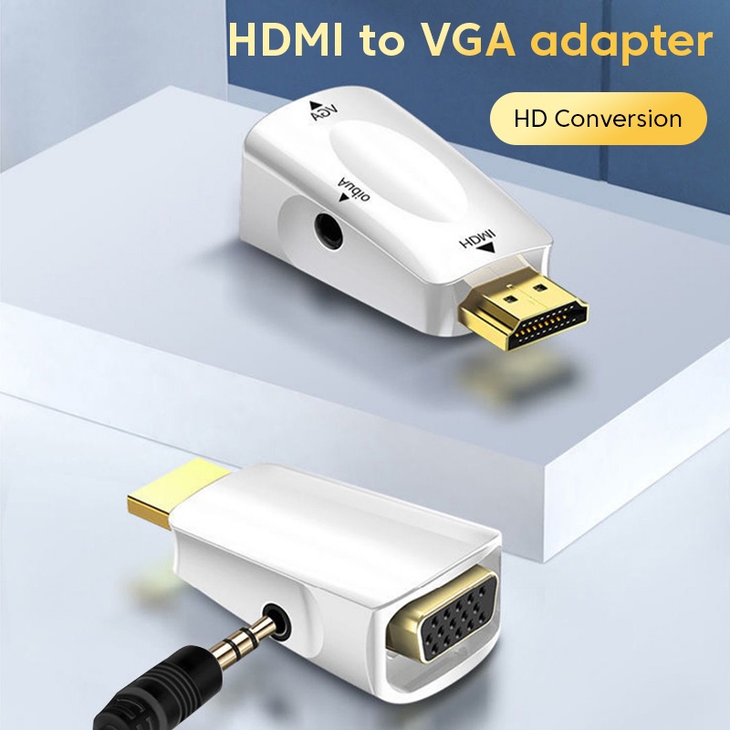 Bộ ChuyểN ĐổI Âm Thanh HDMI-Compable Sang VGA 3.5 mm HD 1080P Cho PC / Laptop / MáY TíNh BảNg