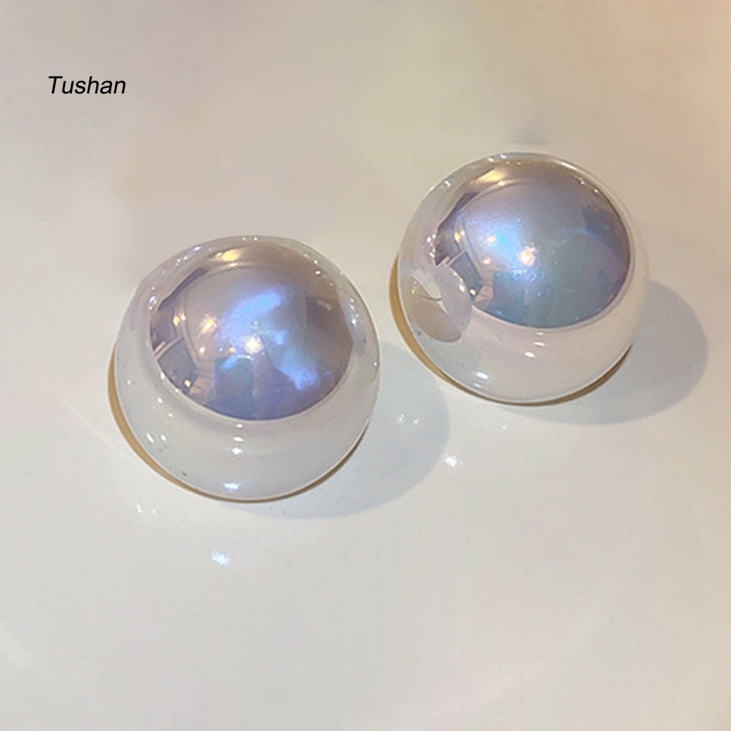 1 Đôi Bông Tai Nửa Tròn Đính Ngọc Trai Giả Màu Trắng Thanh Lịch Dành Cho Nữ