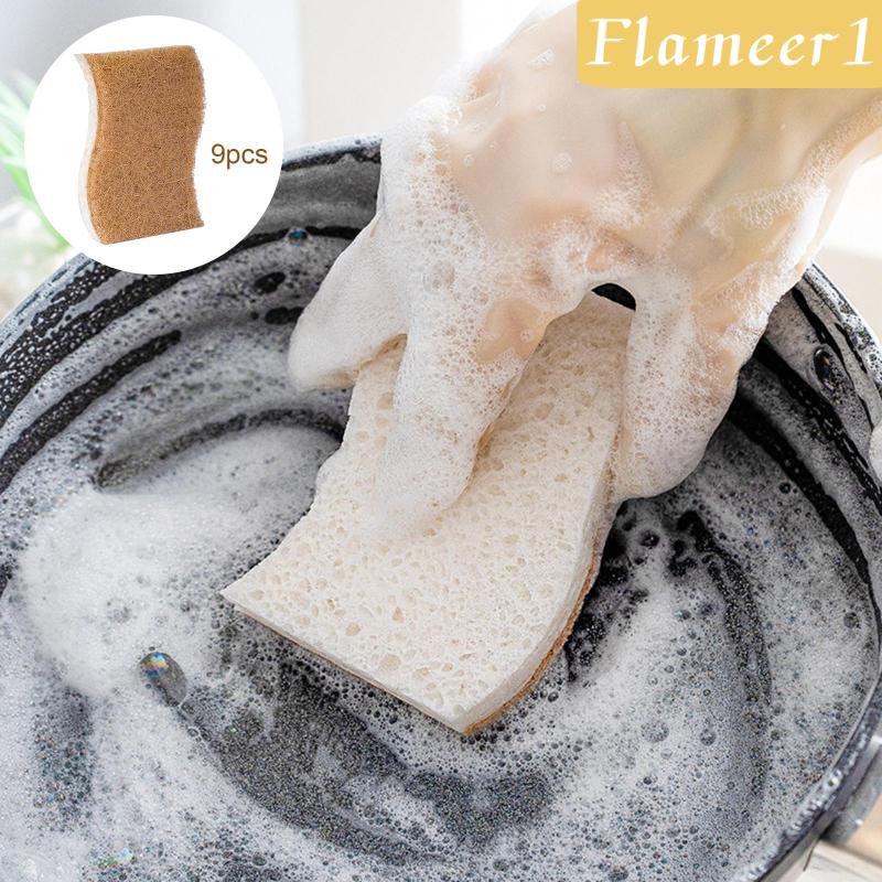 Set 1 / 9 Bông Tẩy Tế Bào Chết Bằng Bột Cotton Chất Lượng Cao Cho Nhà Bếp / Phòng Tắm