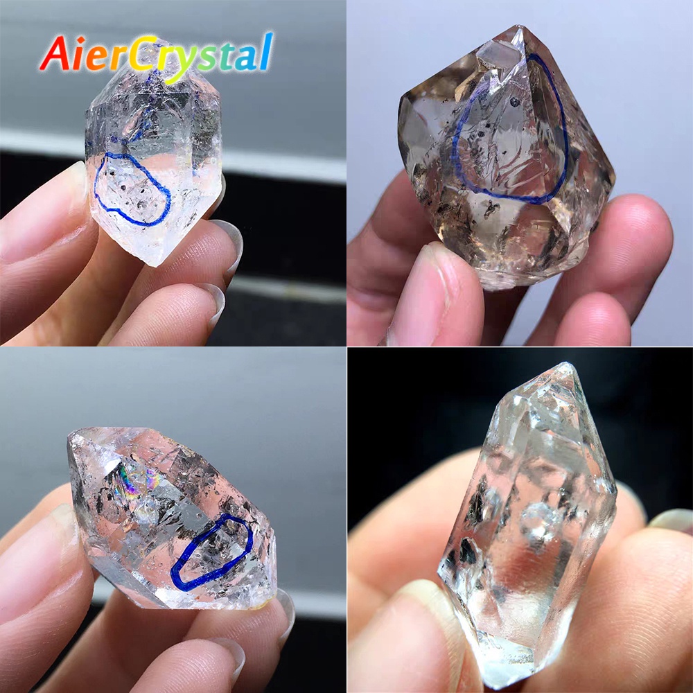 Viên Đá Herkimer Tự Nhiên Màu Đen Dùng Trang Trí