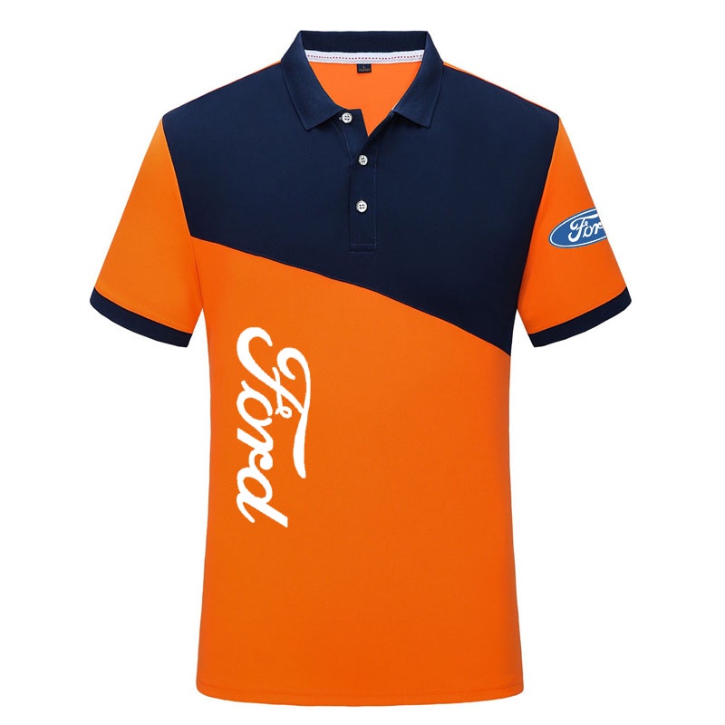 Áo Thun Polo Tay Ngắn In Logo Xe Hơi Ford Phối Màu Tương Phản Thời Trang Mùa Hè Cho Nam