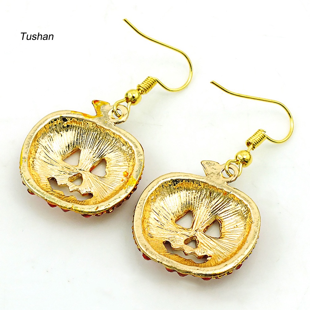 Bông Tai Hình Quả Bí Ngô Đính Đá Zircon Thời Trang