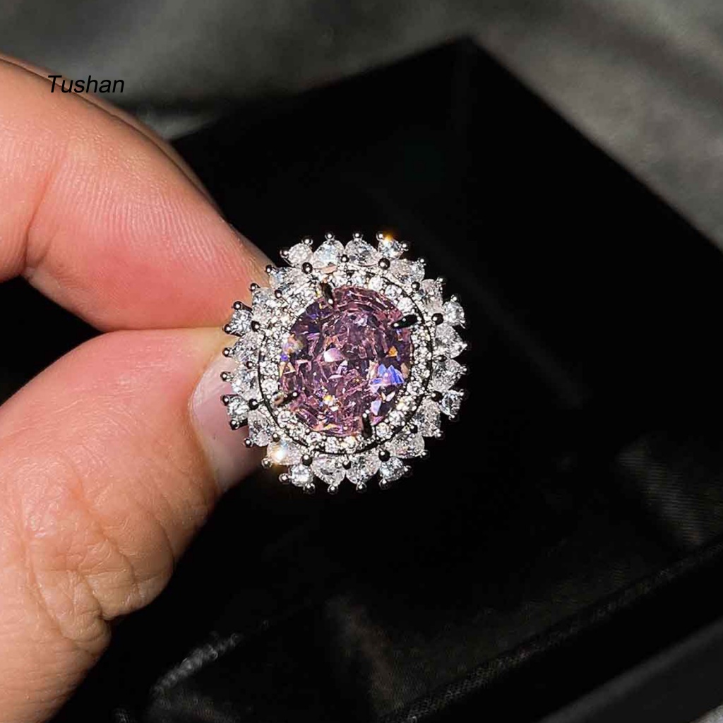 Bộ Trang Sức Mặt Đá Zircon Hình Giọt Nước Họa Tiết Hoa Xinh Xắn