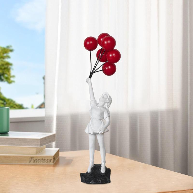 [Fenteer1] Tượng Cô Gái Bằng Nhựa Resin Thủ Công Trang Trí Phòng / Kệ Sách