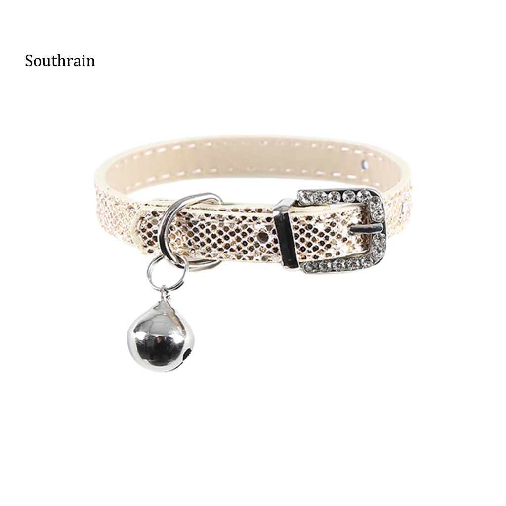 Vòng Cổ Da Giả Trọng Lượng Nhẹ Chống Trầy Xước Phối Chuông Cho Mèo Cưng