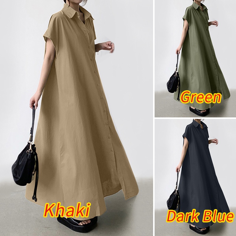 Áo liền quần ZANZEA tay ngắn màu trơn phong cách Hàn Quốc cho nữ