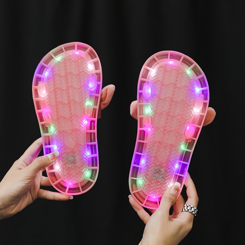 Dép Chống Trượt Có Đèn LED Dạ Quang Thời Trang Mùa Hè Cho Người Lớn