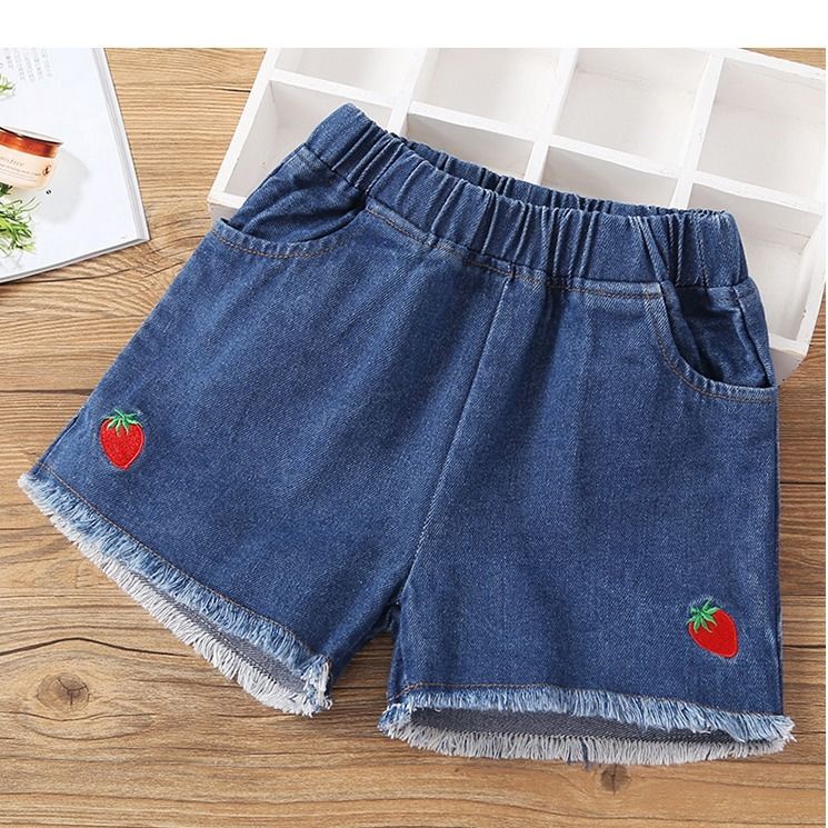 Quần Short Denim Mỏng Phong Cách Hàn Quốc Thời Trang Mùa Hè 2022 Mới Cho Bé Gái JC5P