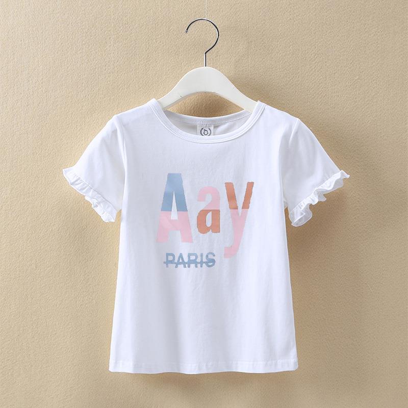 Áo Thun Cotton Mùa Hè Tay Ngắn Phong Cách Thời Trang Mới 2021 Cho Bé Gái T4