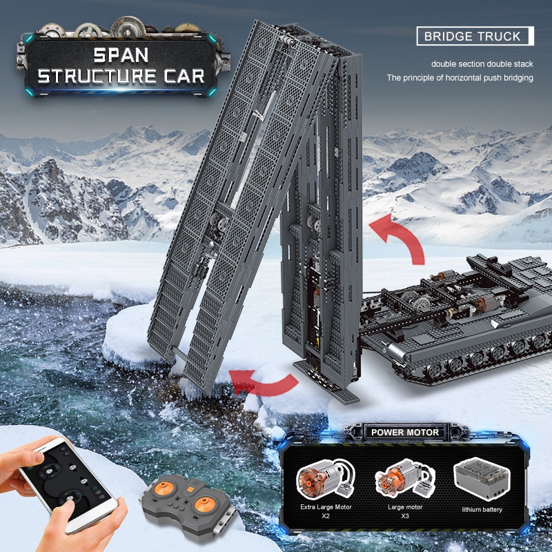 Đồ Chơi Lắp Ráp Mô Hình Mould King 20002 RC Bridge Tank