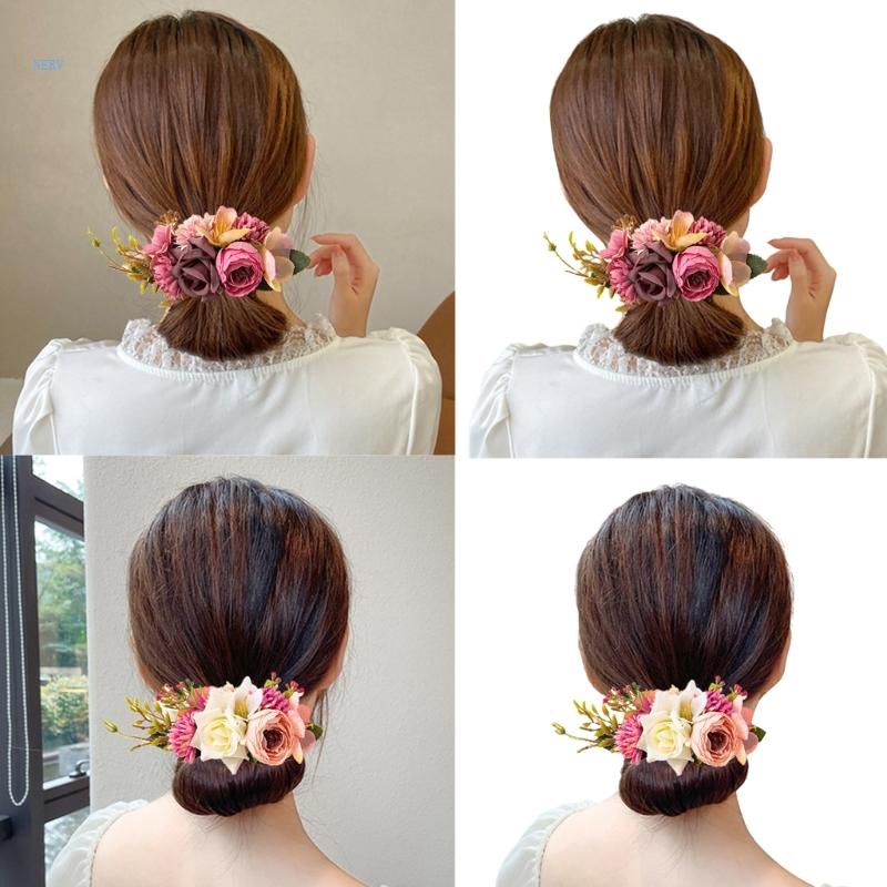 Lược Cài Tóc Đính Hoa Xinh Xắn Dành Cho Cô Dâu