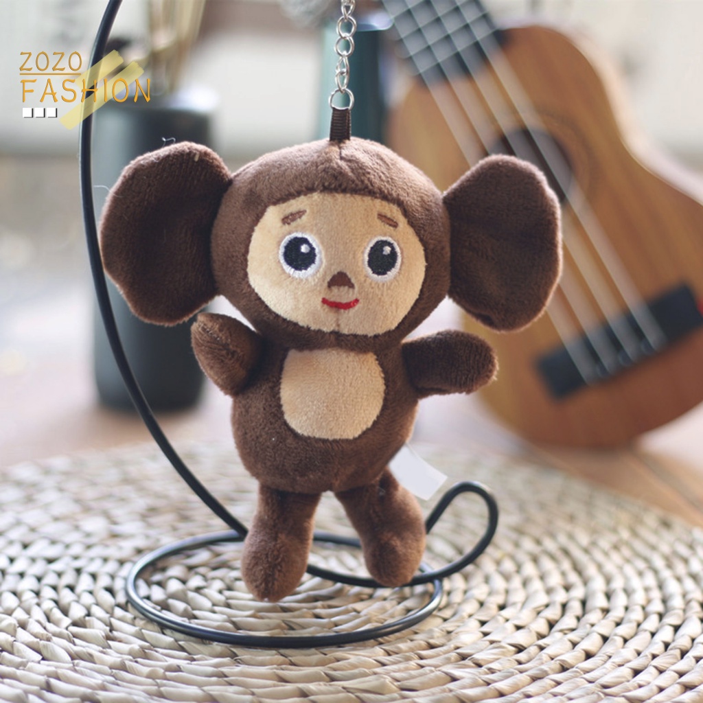 Móc Khóa Hình Khỉ Nhồi Bông Tai To Trang Trí Ba Lô