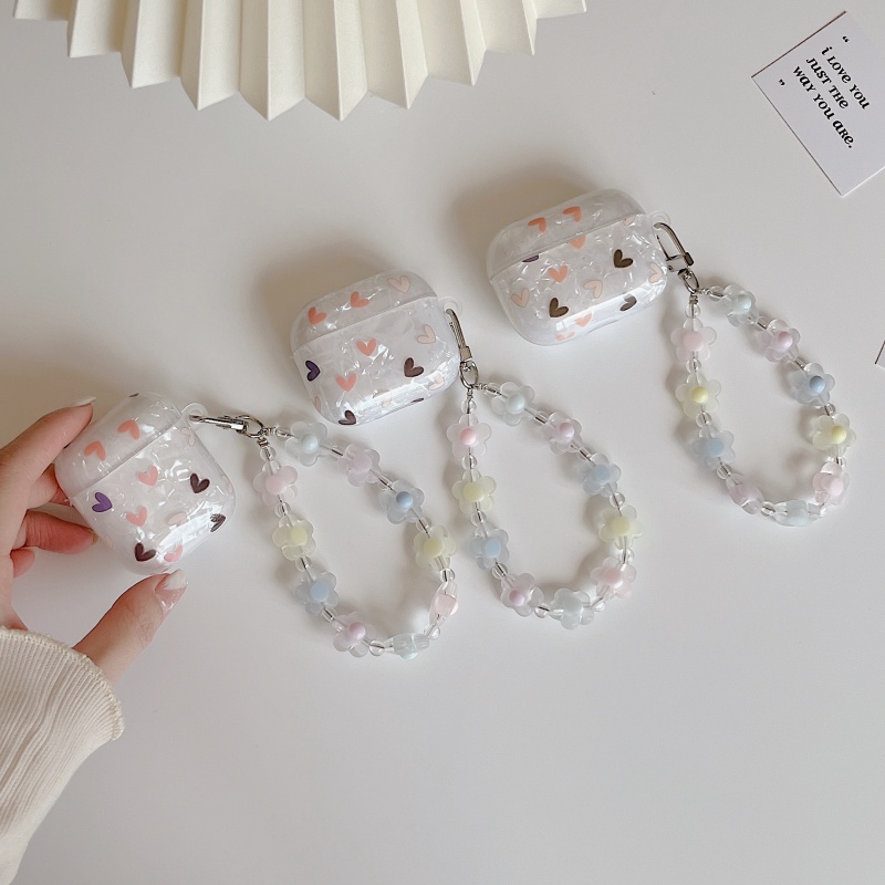 Vỏ Bảo Vệ Hộp Sạc Tai nghe không dây AirPods 1 2 3 4 Pro inPods i12 Bằng Silicon Mềm Chống Sốc Hình Trái Tim Lấp Lánh