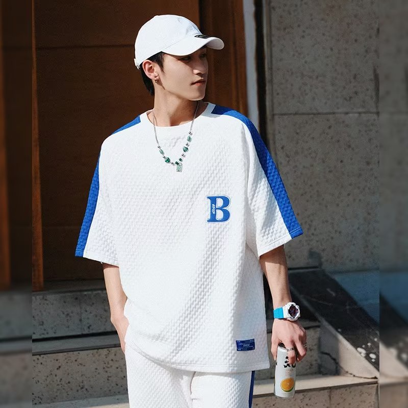 Set Đồ Thể Thao Ngắn Tay Form Rộng Phong Cách Đường Phố Mùa Hè Cho Nam