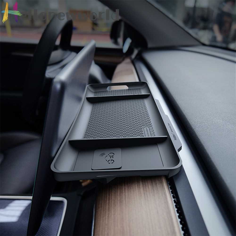 Hộp Đựng Đồ Dùng Màu Đen Bằng TPU Chống Trượt Tiện Dụng Cho Tesla Model 3 Y