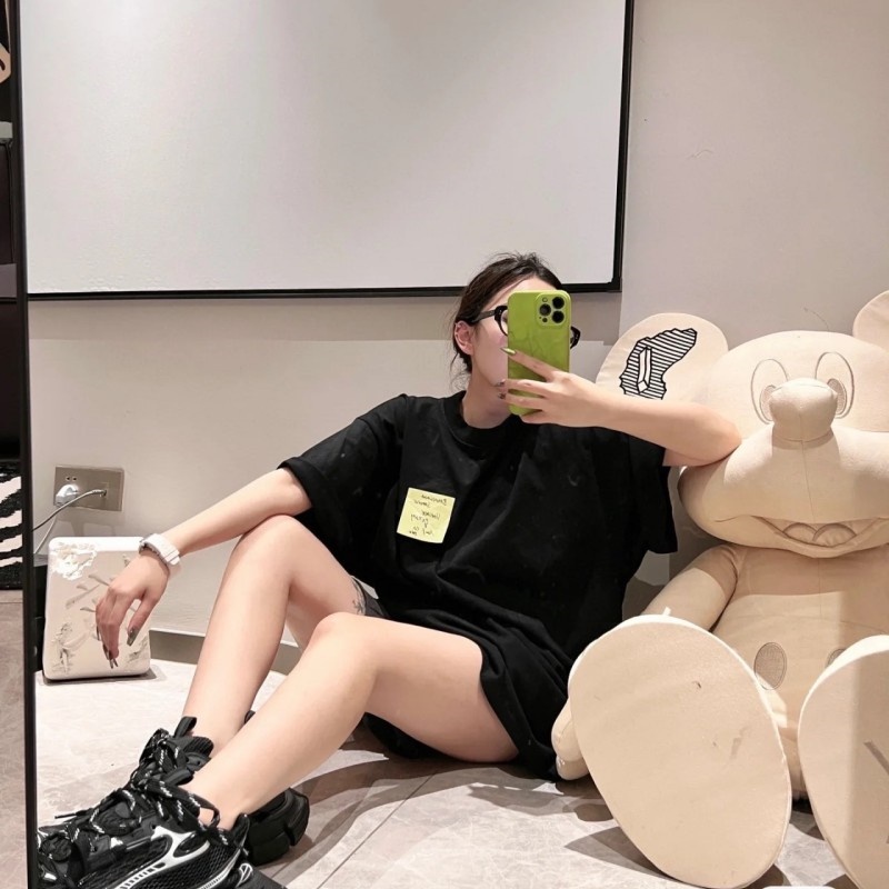 B-a88l-n &amp; - Áo Thun Tay Ngắn Thời Trang Đường Phố Cao Cấp Ghi Chú Sau Sinh Cho Nam Và Nữ Cùng Phong Cách Cùng Phong Cách