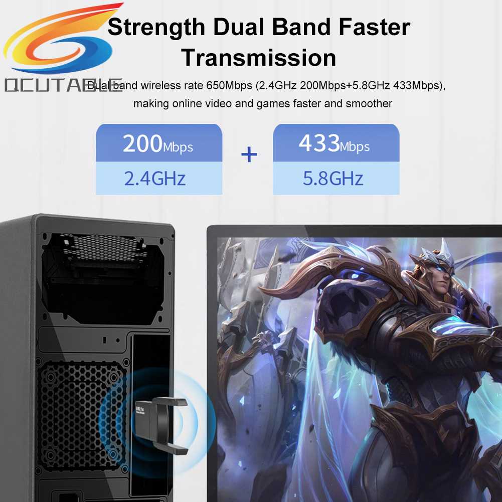 Usb WiFi 650Mpbs 5G / 2.4G Cho Windows Vista / XP / Win7 / 8 / 10 / 11