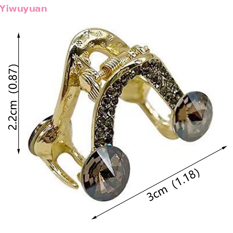 < Yiwuyuan > Kẹp Tóc Mini Hình Chữ V Đính Đá Và Ngọc Trai Bằng Kim Loại Mới